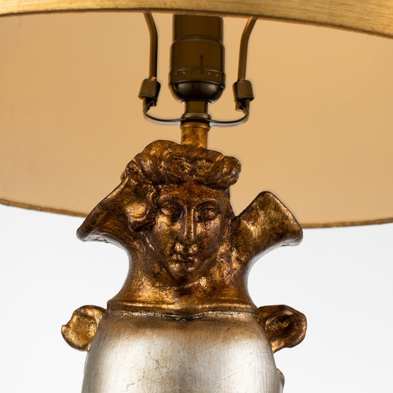Lucas + McKearn TA1126 One Light Table Lamp, Gold/Silver Leaf Vase