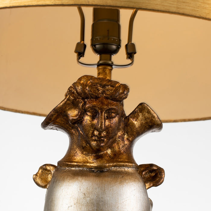 Lucas + McKearn TA1126 One Light Table Lamp, Gold/Silver Leaf Vase
