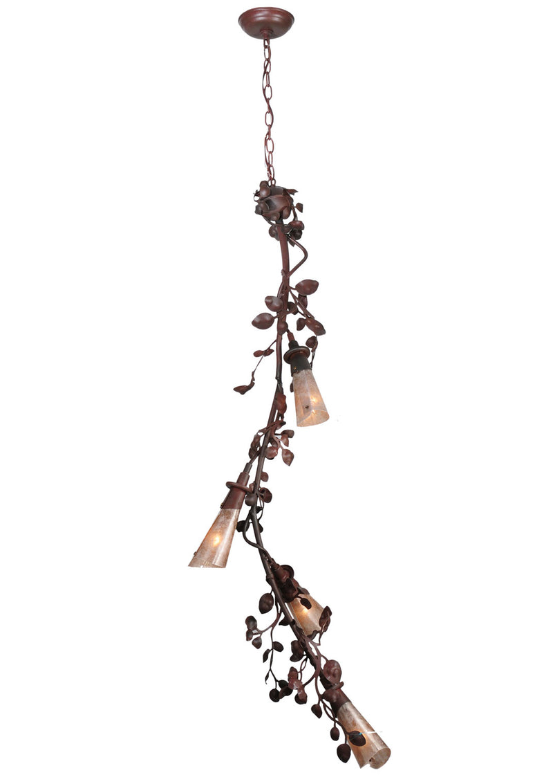 Meyda Tiffany 114383 Four Light Chandelier, Rust Over Wrought Iron