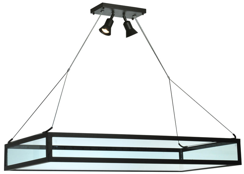 Meyda Tiffany 109699 Two Light Island Pendant, Wrought Iron