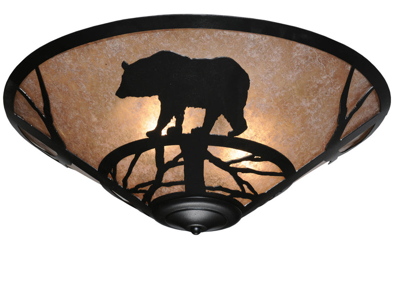 Meyda Tiffany 110548 Three Light Flushmount, Textured Black