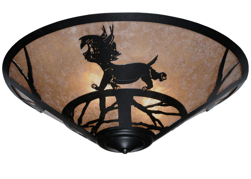 Meyda Tiffany 110549 Three Light Flushmount, Textured Black