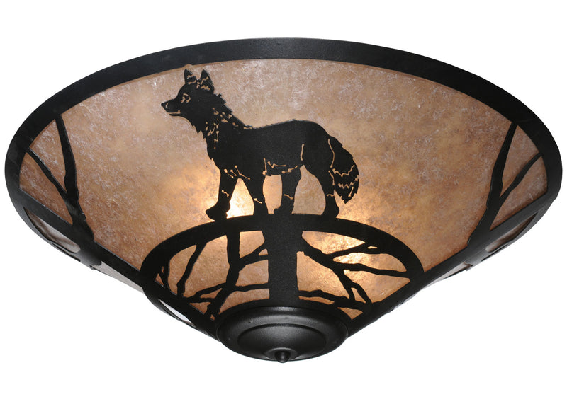 Meyda Tiffany 110552 Three Light Flushmount, Textured Black
