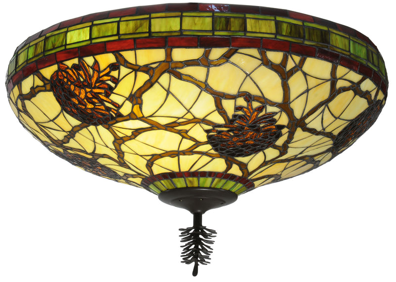 Meyda Tiffany 110734 Three Light Flushmount, Timeless Bronze