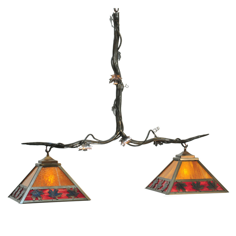 Meyda Tiffany 111207 Two Light Island Pendant, Burnished Antique Copper