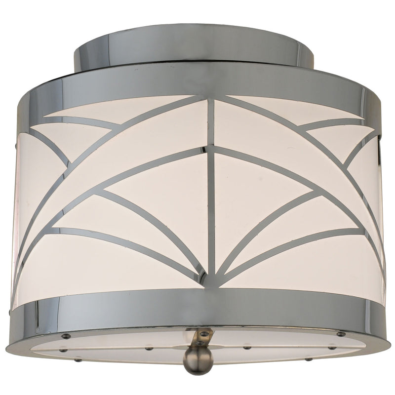 Meyda Tiffany 111286 Two Light Flushmount, Polished Stainless Steel
