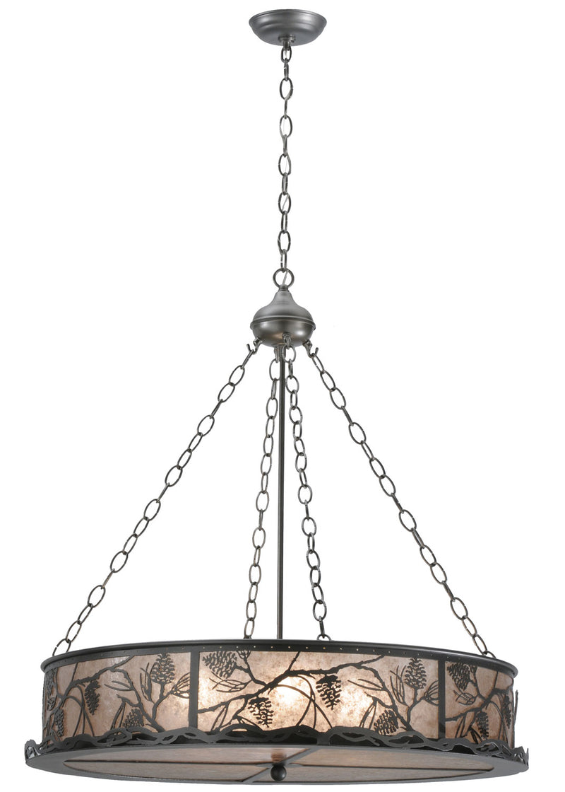 Meyda Tiffany 111316 Four Light Inverted Pendant, Pewter
