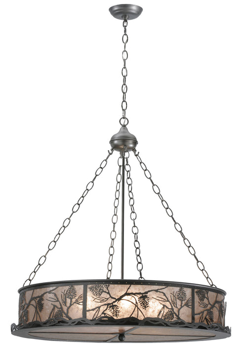 Meyda Tiffany 111316 Four Light Inverted Pendant, Pewter