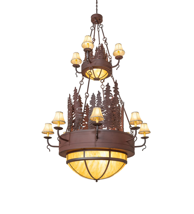 Meyda Tiffany 111636 15 Light Chandelier, Rust Over Wrought Iron