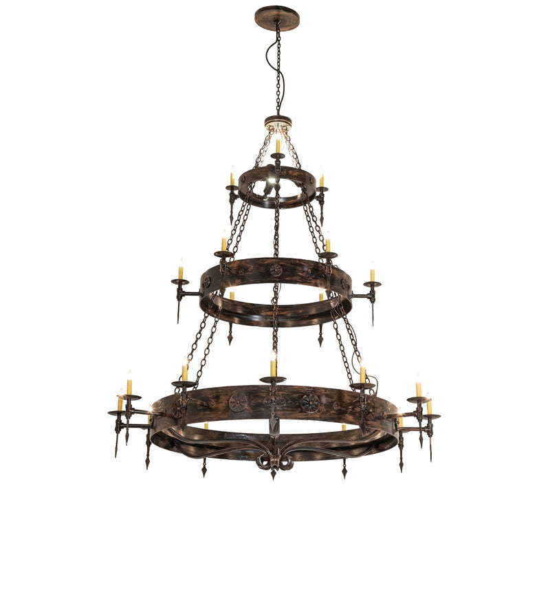 Meyda Tiffany 112084 21 Light Chandelier, Hand Waxed Metal