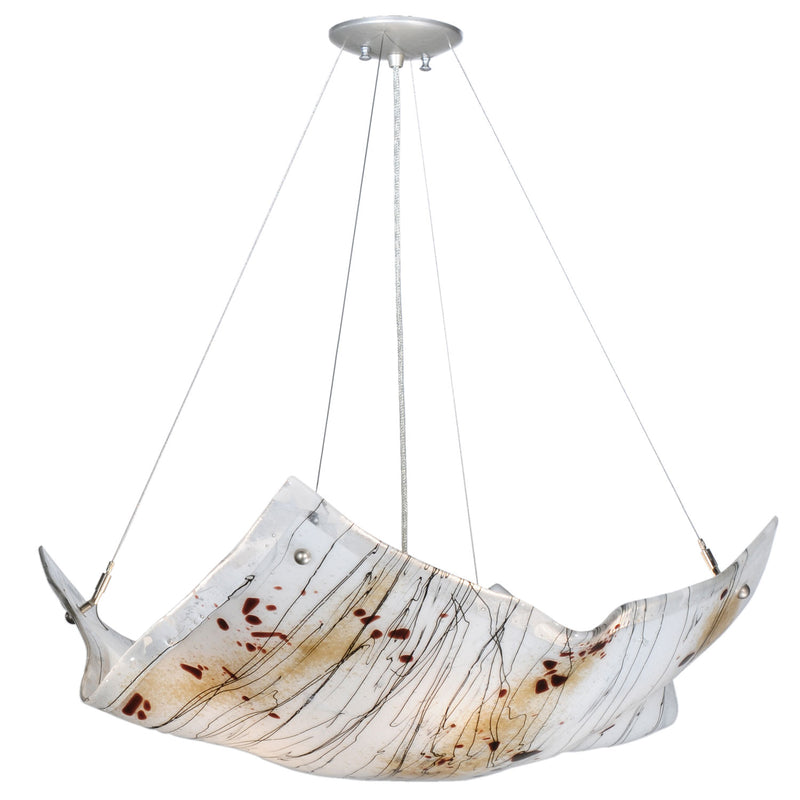 Meyda Tiffany 112107 Four Light Inverted Pendant, Nickel