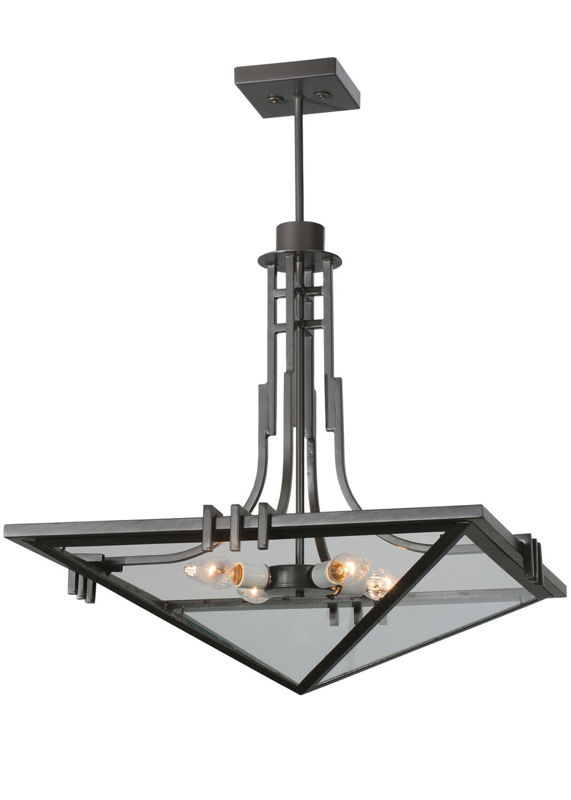 Meyda Tiffany 112350 Four Light Inverted Pendant, Timeless Bronze