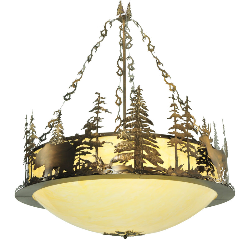 Meyda Tiffany 112363 Ten Light Inverted Pendant, Antique Copper