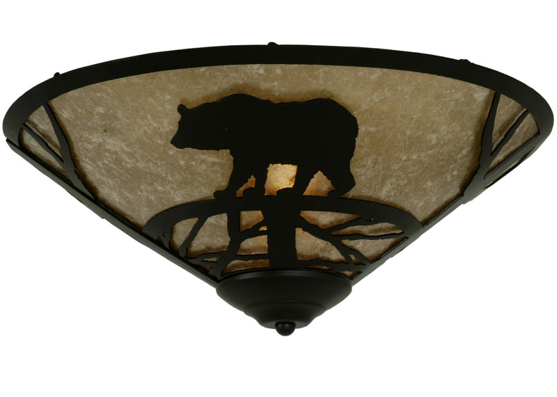 Meyda Tiffany 112458 Two Light Flushmount, Textured Black