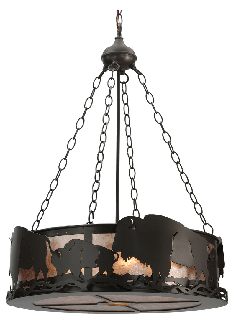 Meyda Tiffany 112938 Five Light Pendant, Timeless Bronze