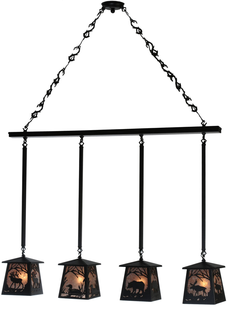 Meyda Tiffany 113099 Four Light Island Pendant, Textured Black
