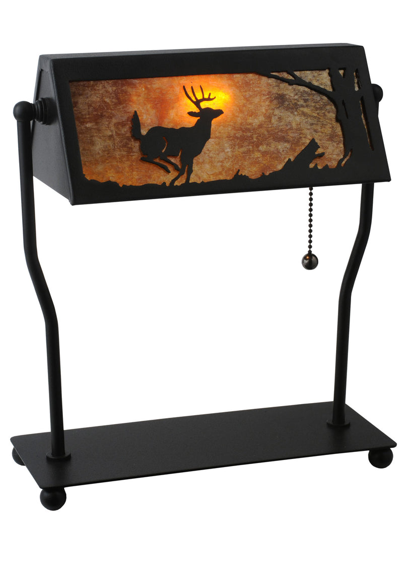 Meyda Tiffany 113076 One Light Banker's Lamp, Black Metal
