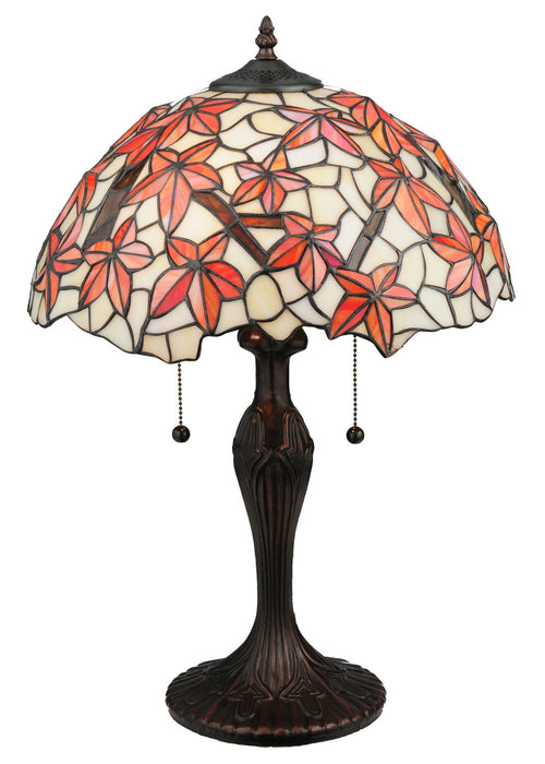 Meyda Tiffany 114388 Two Light Table Lamp, Rust