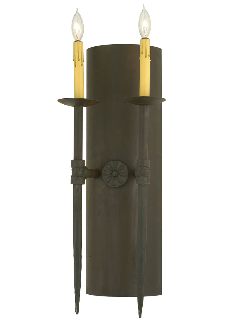 Meyda Tiffany 112085 Two Light Wall Sconce, Costello Black