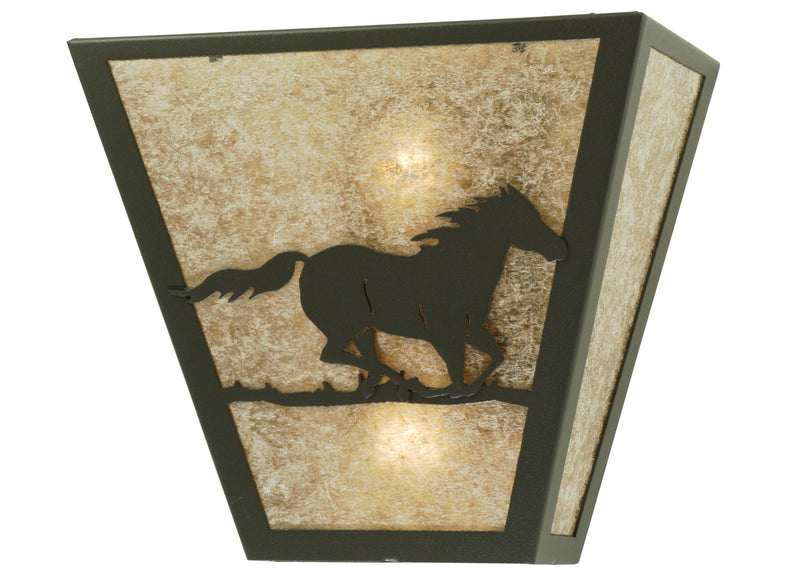 Meyda Tiffany 112770 Two Light Wall Sconce, Wrought Iron