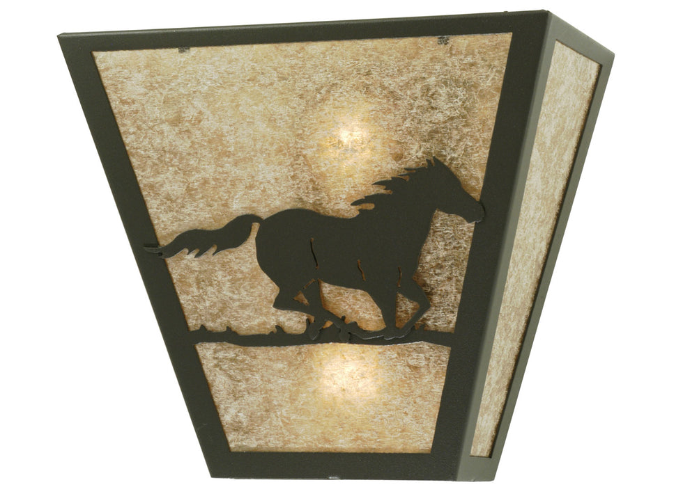Meyda Tiffany 112770 Two Light Wall Sconce, Wrought Iron