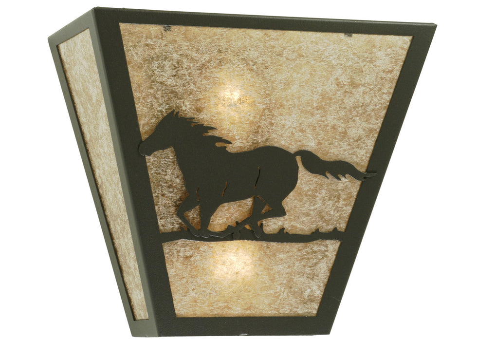 Meyda Tiffany 112771 Two Light Wall Sconce, Wrought Iron