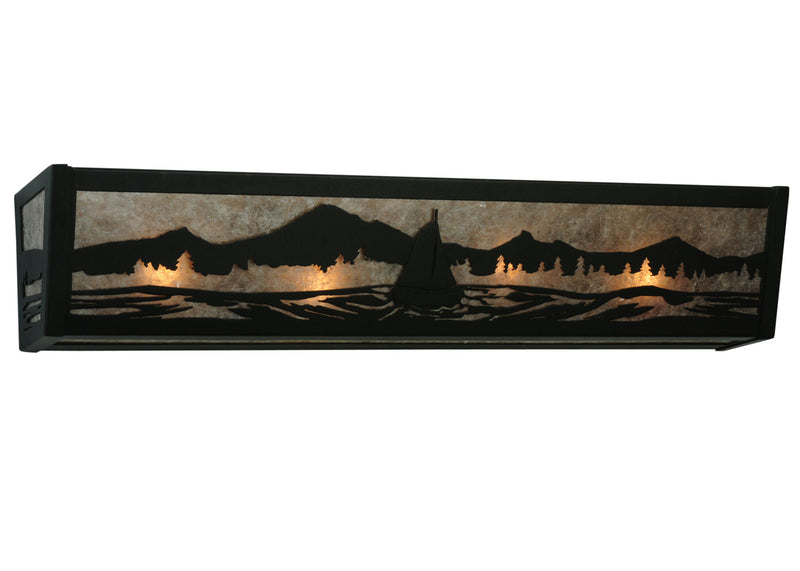 Meyda Tiffany 114584 Four Light Vanity, Textured Black