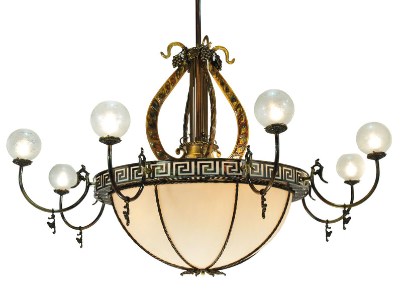 Meyda Tiffany 106965 18 Light Chandelier, Light Burnished Brass Tint
