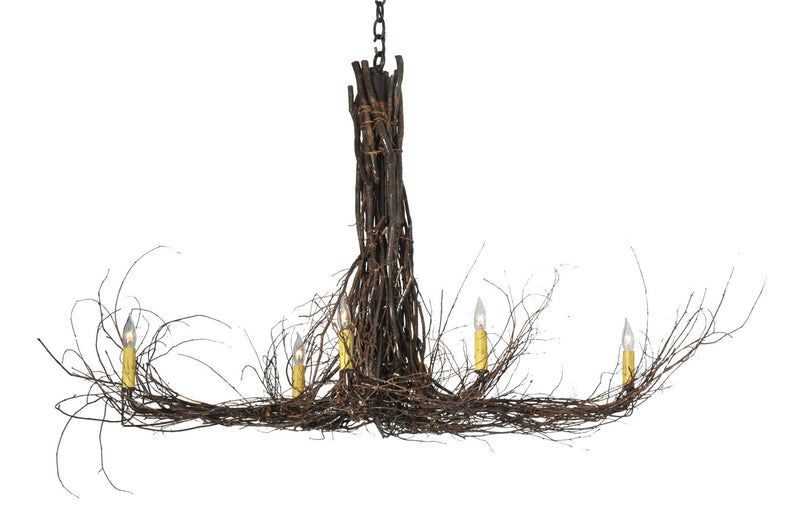 Meyda Tiffany 110175 Six Light Chandelier, Mahogany Bronze