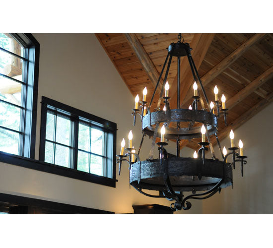 Meyda Tiffany 110205 20 Light Chandelier, Costello Black & Blackend Banding