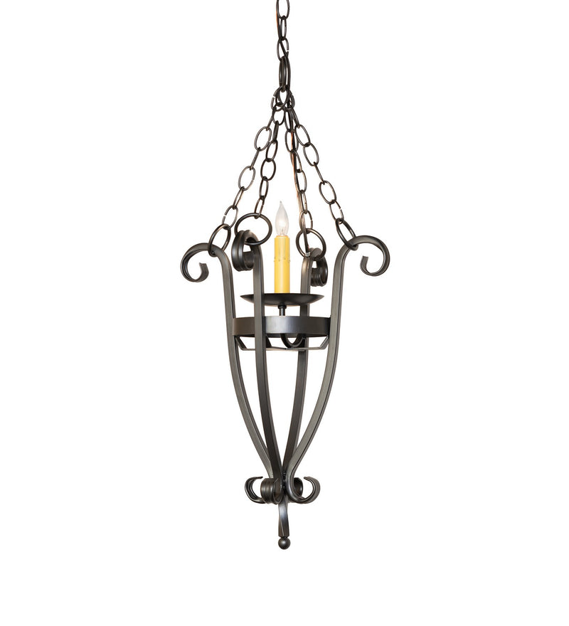 Meyda Tiffany 110209 One Light Pendant, Wrought Iron