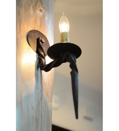 Meyda Tiffany 110211 One Light Wall Sconce, Hand Wrought Iron