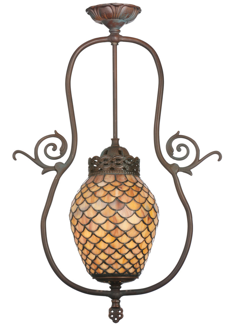 Meyda Tiffany 110225 One Light Pendant, Red Rust