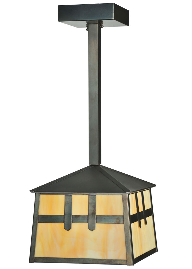 Meyda Tiffany 110941 One Light Mini Pendant, Craftsman Brown