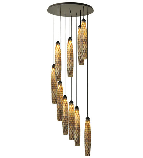 Meyda Tiffany 112057 Ten Light Pendant, Antique