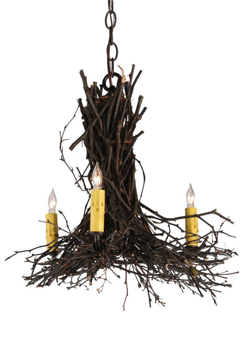 Meyda Tiffany 112367 Three Light Chandelier, Mahogany Bronze