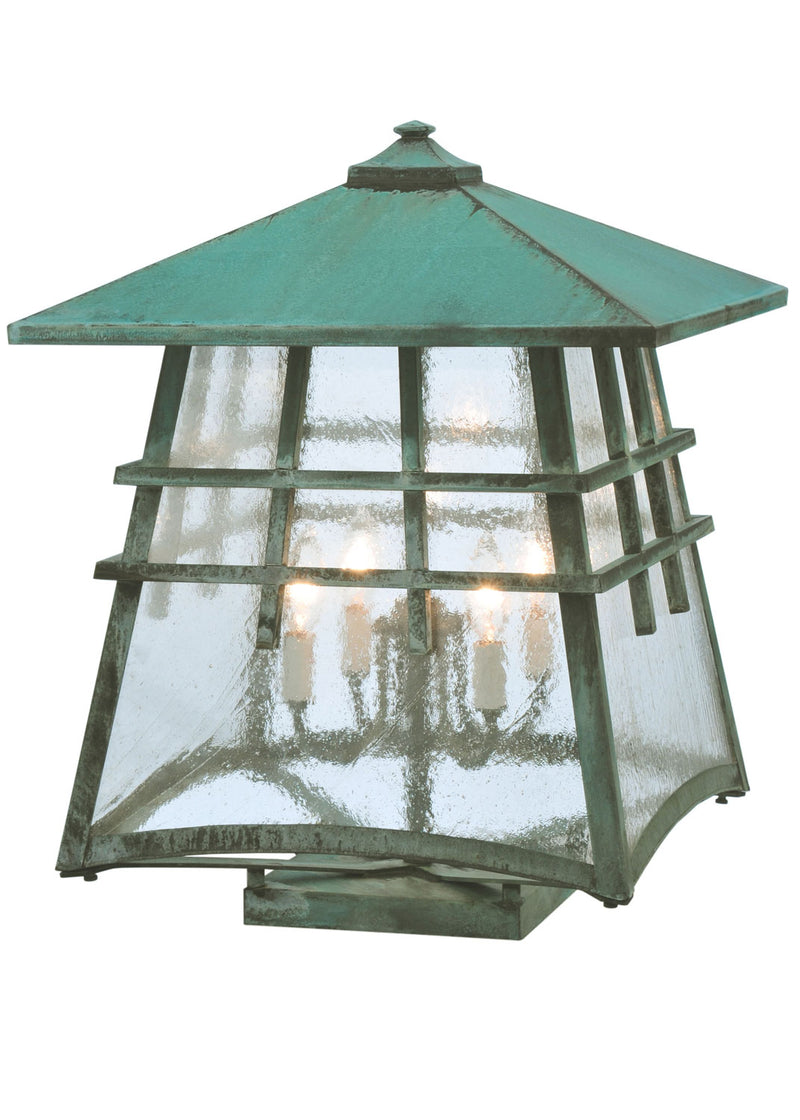 Meyda Tiffany 112386 Four Light Post Mount, Vedigris