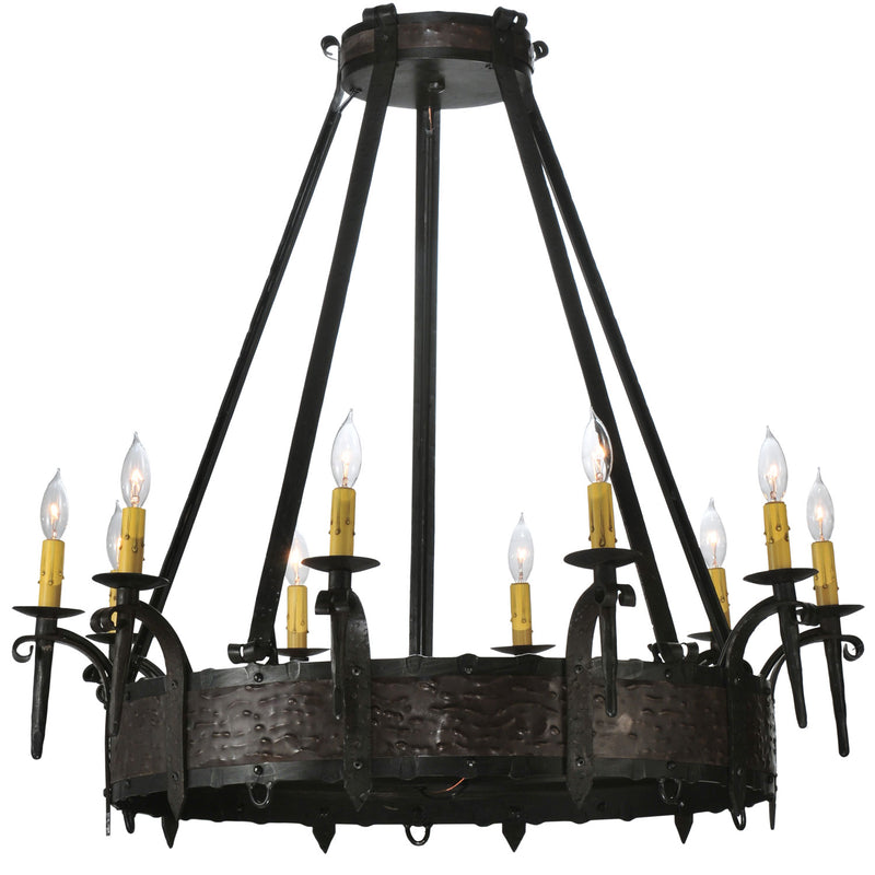 Meyda Tiffany 112388 Ten Light Chandelier, Costello Black