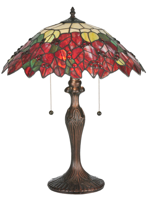 Meyda Tiffany 112628 One Light Table Lamp, Beige Flame Red