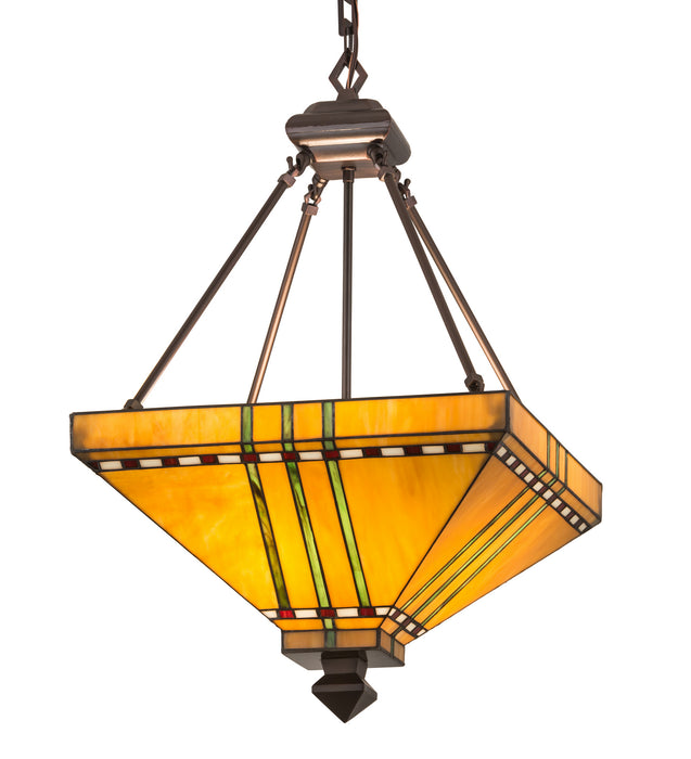 Meyda Tiffany 112757 Four Light Inverted Pendant, Mahogany Bronze