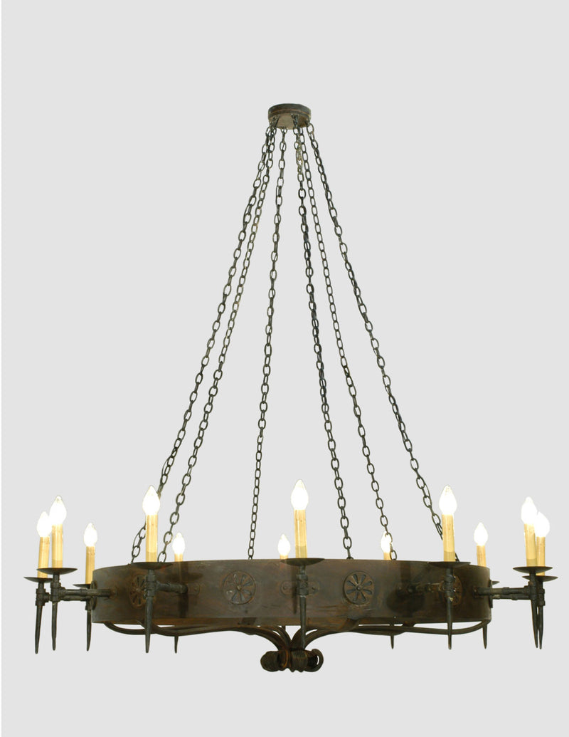 Meyda Tiffany 112814 12 Light Chandelier, Hand Waxed Metal