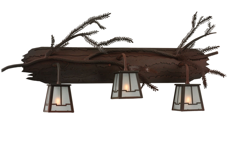 Meyda Tiffany 113088 Three Light Wall Sconce, Wrought Iron Over Rust