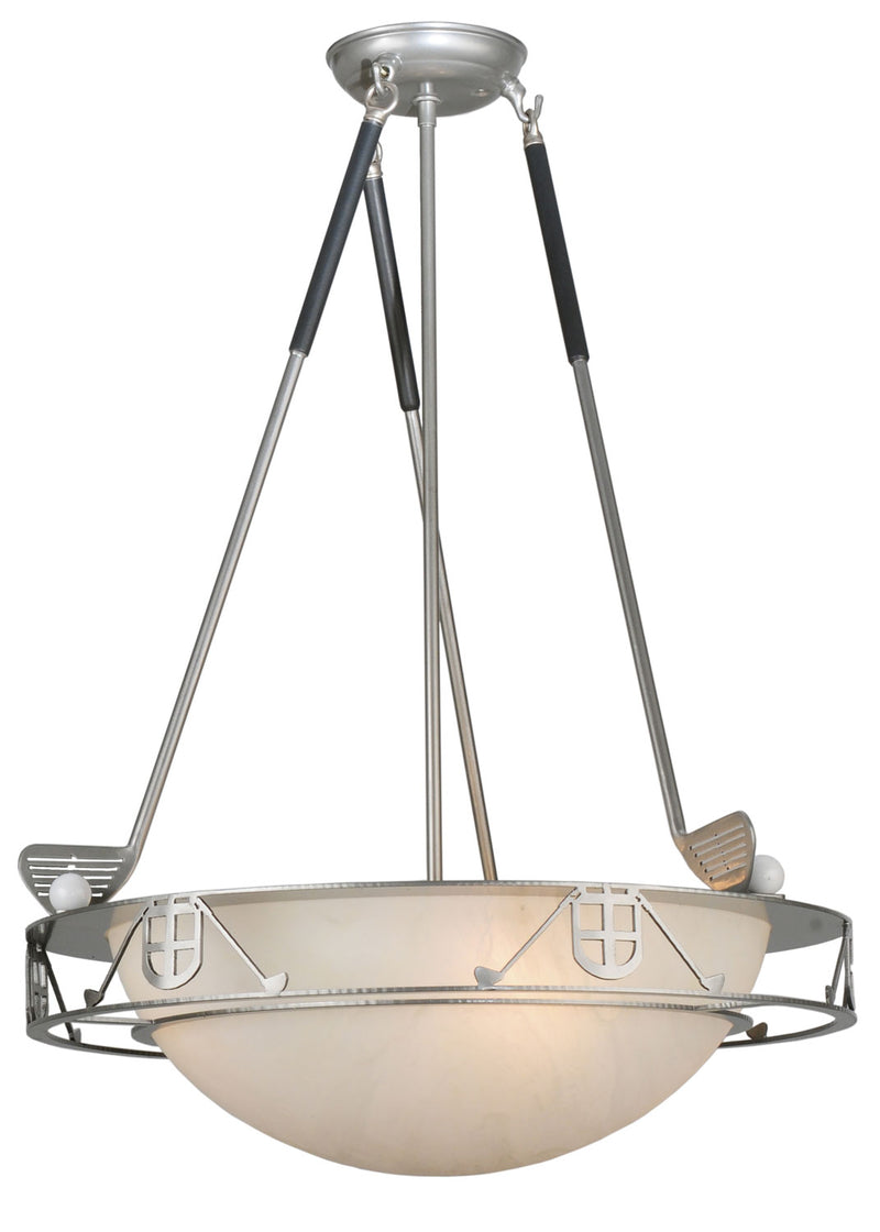 Meyda Tiffany 113230 Four Light Inverted Pendant, Nickel