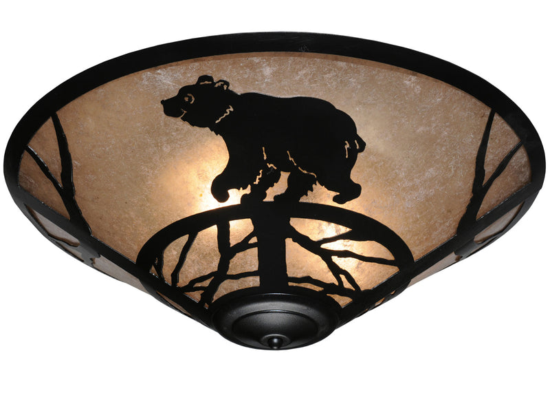 Meyda Tiffany 113405 Three Light Flushmount, Textured Black