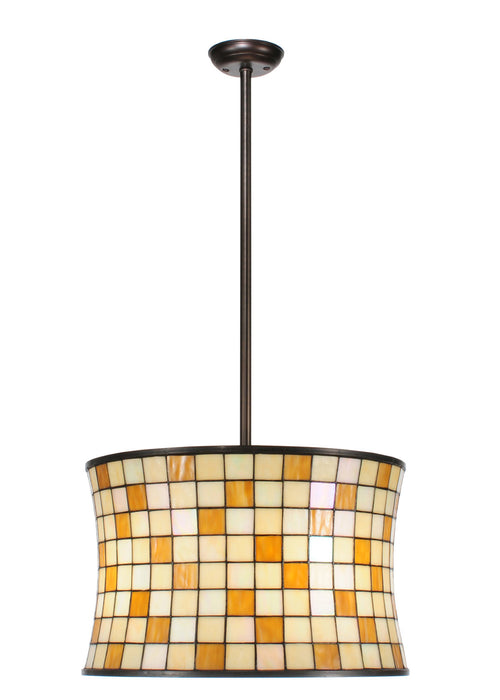 Meyda Tiffany 113440 Four Light Pendant, Craftsman Brown
