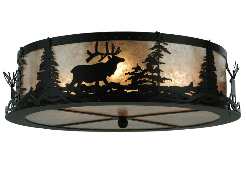 Meyda Tiffany 113621 Four Light Flushmount, Textured Black
