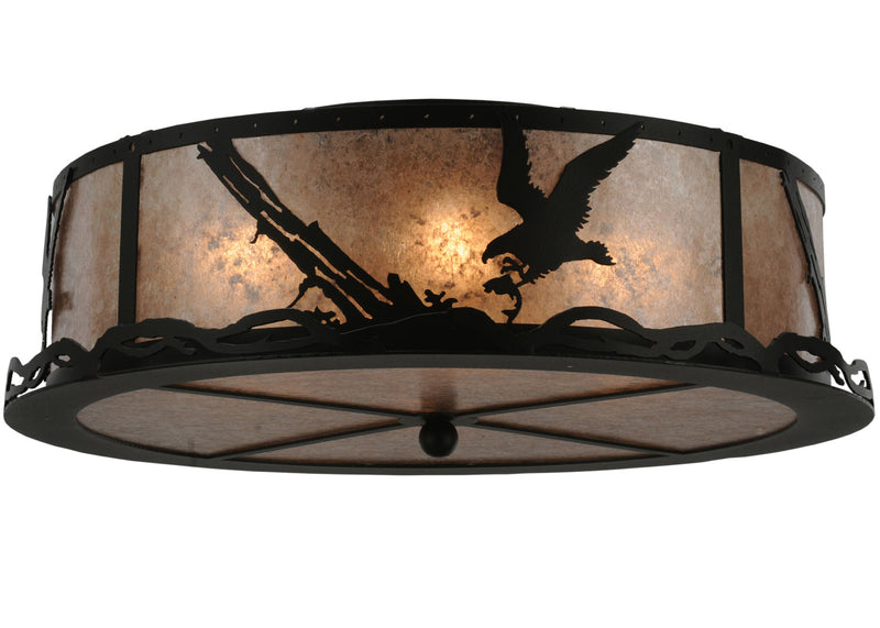 Meyda Tiffany 113623 Four Light Flushmount, Textured Black