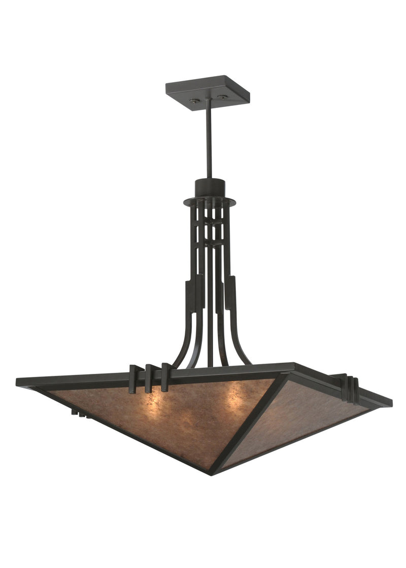 Meyda Tiffany 113700 Four Light Inverted Pendant, Timeless Bronze