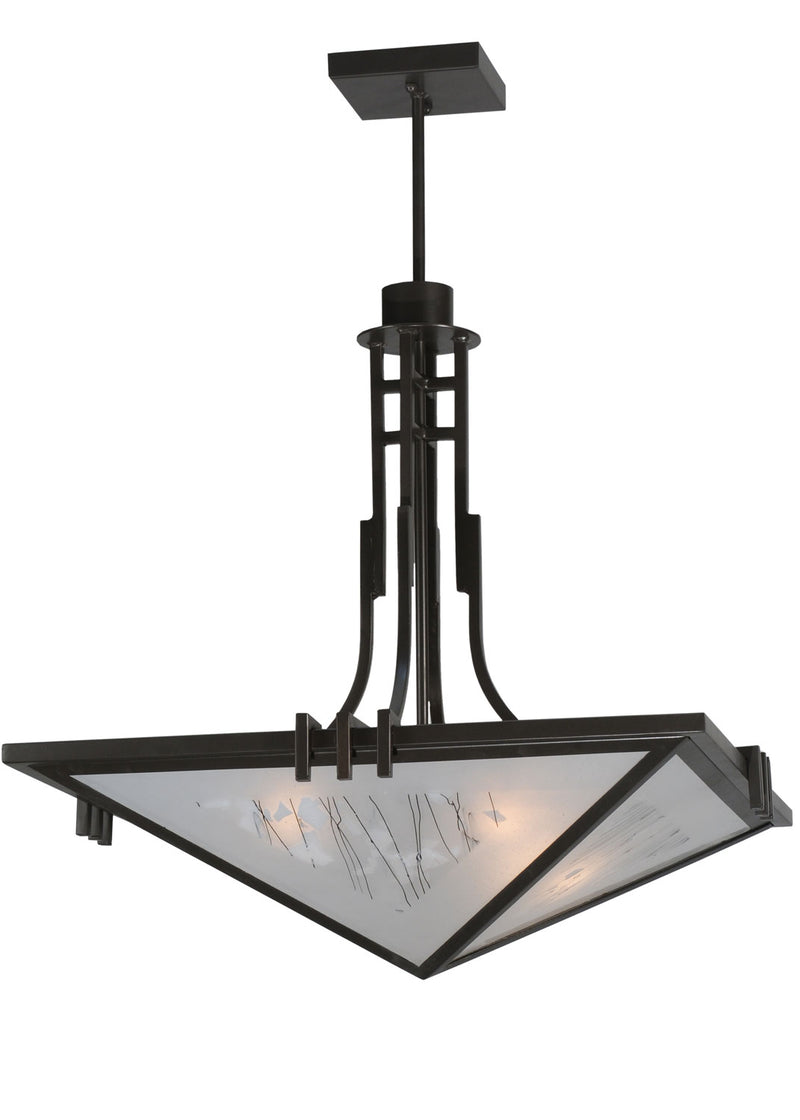 Meyda Tiffany 113740 Four Light Inverted Pendant, Timeless Bronze