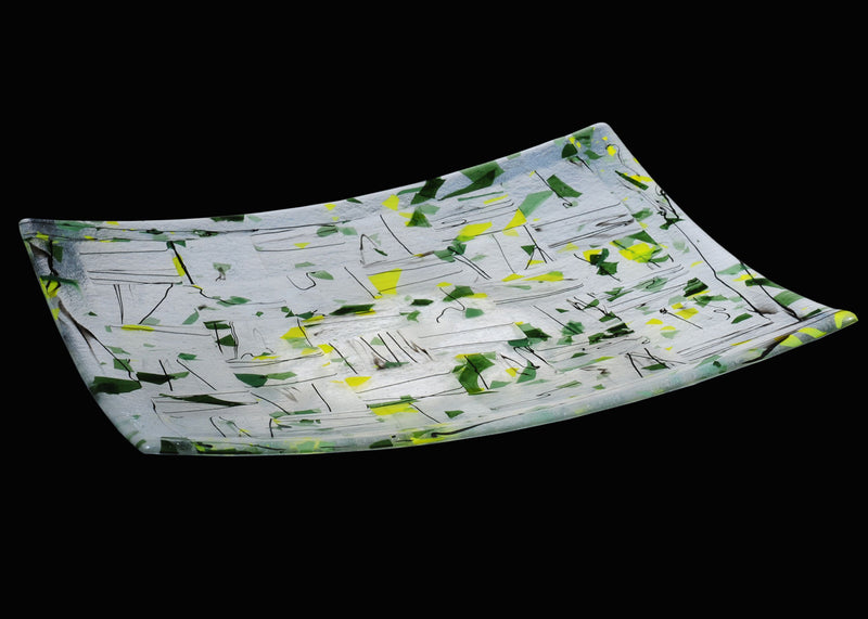 Meyda Tiffany 114432 Plate, Yellow Green Fracture Streamer